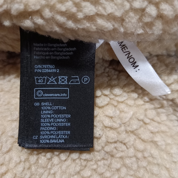 H&M Winter Jacket Boys Black Sherpa lined 3-4y - Picture 10 of 11